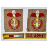 (4 PIECE SET)  U.S. ARMY MILITARY INSIGNIA PATCHES