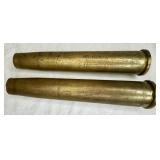 (2) 40mm MK2 NAVAL ORDNANCE BRASS JACKETS