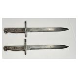 (2) BAYONET & SCABBARD - METAL HANDLE
