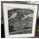 1974 SIGNED HENRY CHODKOWSKI PRINT - HILLSIDE