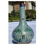 BLUE CLOISSONE ENAMEL VASE - LONG NECK
