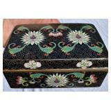 CLOISONNE ENAMEL LIDDED BOX - FLOWERS