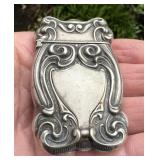 F.S GILBERT STERLING SILVER MATCH SAFE COIN HOLDER