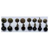 8 ORNATE ANTIQUE EASTLAKE BRASS WOOD DRAWER PULLS