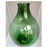 OLD EUROPEAN GREEN GLASS DEMIJOHN - HAND BLOWN