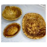 3 PIECES of  BENNINGTON POTTERY - SPONGE SPATTER