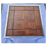 (2) MCM CHROME ROSEWOOD or TEAK END TABLES