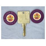 OLD LAS VEGAS HILTON HOTEL CASINO CHIPS & KEY