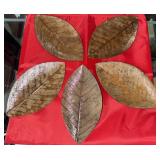 4 OLD BOOK LEAF DESSERT PLATES MIB