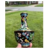 CLOISSONE VASE FLOWERS BUTTERFLIES - BEAUTIFUL