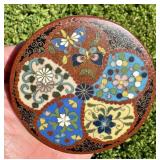 VINTAGE CLOISONNE ENAMEL COVERED BOX - BUTTERFLIES