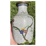 CHINESE CLIMBING FLOWERS CLOISONNE ENAMEL VASE