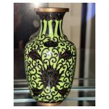 OLD STYLIZED FLOWERS CLOISONNE ENAMEL VASE
