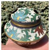 VINTAGE CLOISONNE ENAMEL INCENSE BURNER - FLOWERS