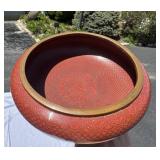 VINTAGE CLOISONNE ENAMEL BOWL - FISH SCALE