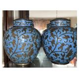 2 CLOISONNE LIDDED JARS - UNFINISHED ???