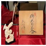 TRADITIONAL CARVED FISHERMAN in WOOD BOX