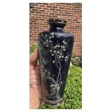 OLD JAPANESE CLOISONNE ENAMEL VASE CHERRY BLOSSOMS