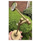 VINTAGE BRASS MAGNIFYING GLASS ADJUSTABLE DESK TOP