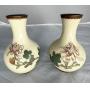 (2) BUTTERFLY & FLOWERS CLOISONNE PORCELAIN VASE