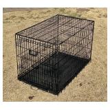 LARGE FOLDING DOG CRATE with LEAK PROOF CRATE PAN