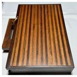 MCM MARQUETRY INLAID BACKGAMMON SET DON SHOEMAKER