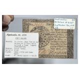 CONTINENTAL CURRENCY SEPT. 26, 1778 - $40