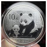 2012 CHINA 1 oz SILVER PANDA BU in CAPSULE