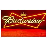 BUDWEISER BEER BOW TIE LIGHT UP ADVERTISING SIGN