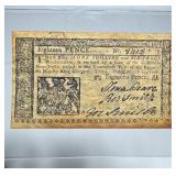 CONTINENTAL $ - MAR 25, 1776 - 18 PENCE NEW JERSEY