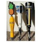 (3) BREWERY ADVERTISING TAP HANDLES GUINESS MOON
