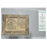 CONTINENTAL CURRENCY FEB 26, 1777 - $5 BANKNOTE