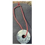 CARVED JADE BI-DISC PENDANT - BEAUTIFUL