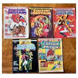 (5) CAPTAIN BRITAIN COMIC BOOKS