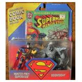 2 DC SUPERMAN ACTION FIGURES COMIC BOOK SETS MOC