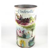 1960s Walt Disney Productions Cenderella Trash Can