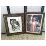 Framed Photo and Pencil Drawing of the Pope