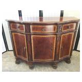 Inlaid Mahogany Finish Console Chest