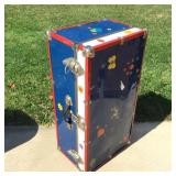 Decorated Metal Travel Trunk