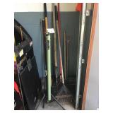 Garage Lot, Rakes, Shovels, Brooms