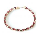 Gold Over Sterling and Gemstone Tennis Bracelet