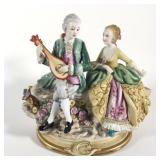 Porcelain Figurine, Man Serenading with Mandolin