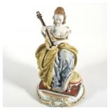 Porcelain Figurine, Lady Playing Mandolin