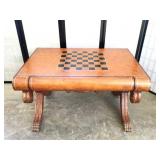 Leather Top Chess Board Coffee Table