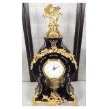 C. Limoges Key Wind  Cobalt and Gold Gilt  Clock