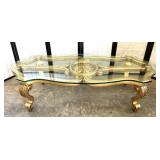 Glass Top Gold Coffee Table