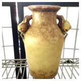 Painted Ceramic Vase with Applied Fruit Handles