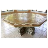 Tumbled Marble Pedestal Table