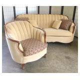 (2) Antique Italian Provincial Sofa and Chair