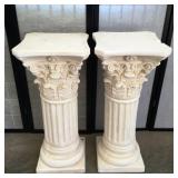 (2) Plaster Column Pedestals